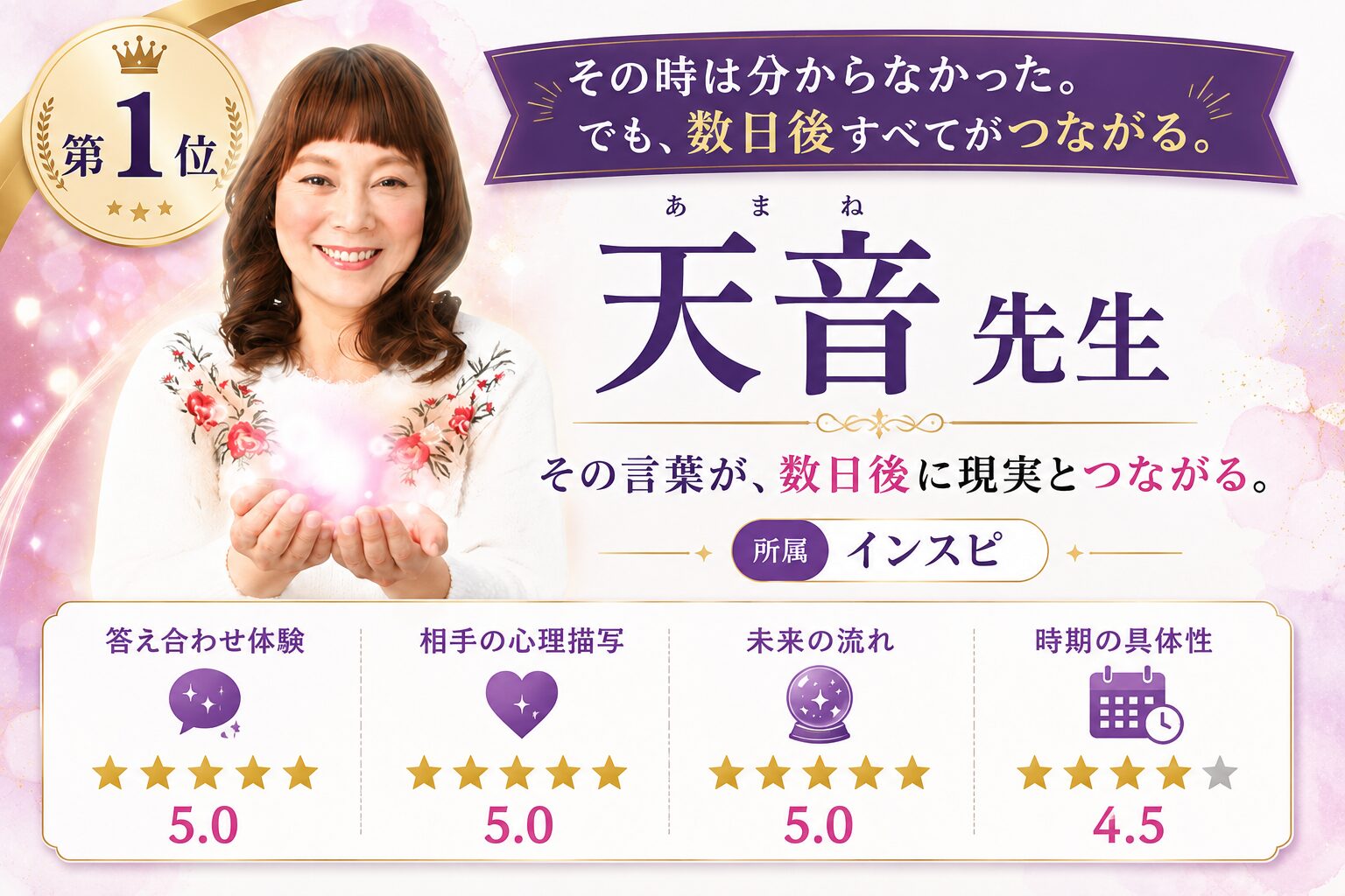 あとから答え合わせが起きる占い師ランキング1位 天音先生
