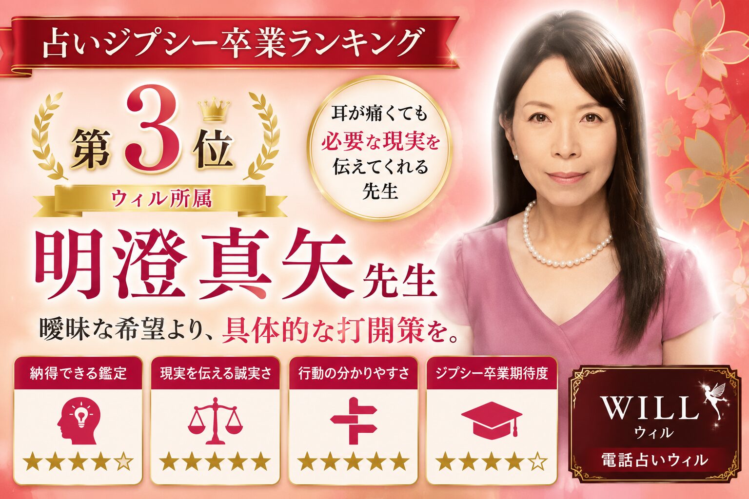 占いジプシーを終わらせてくれる占い師ランキング3位 明澄真矢先生
