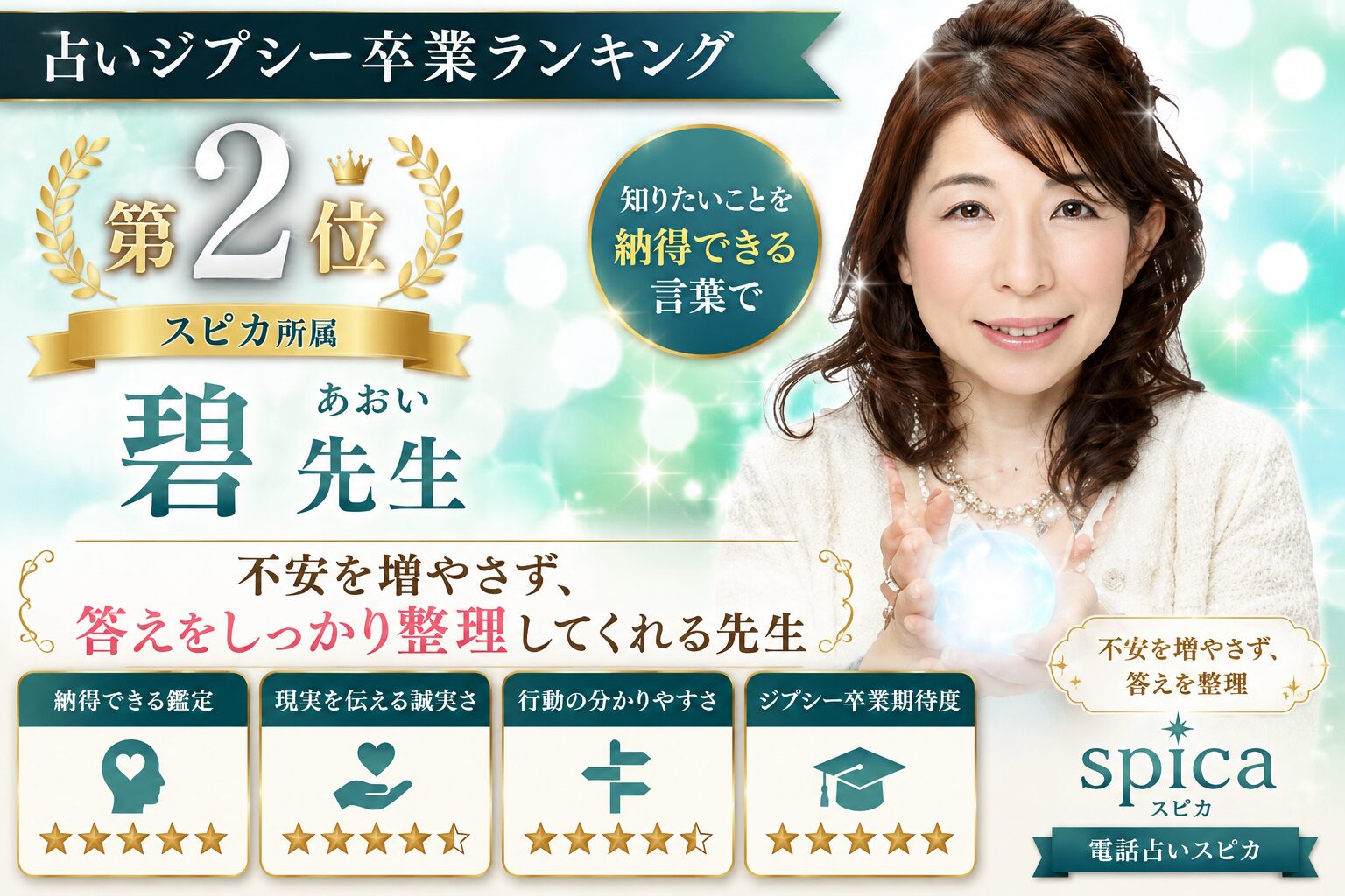 占いジプシーを終わらせてくれる占い師ランキング2位 碧先生